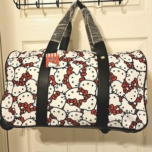Hello Kitty Rolling Duffle Bag Travel Luggage With Wheels And Pull Handle